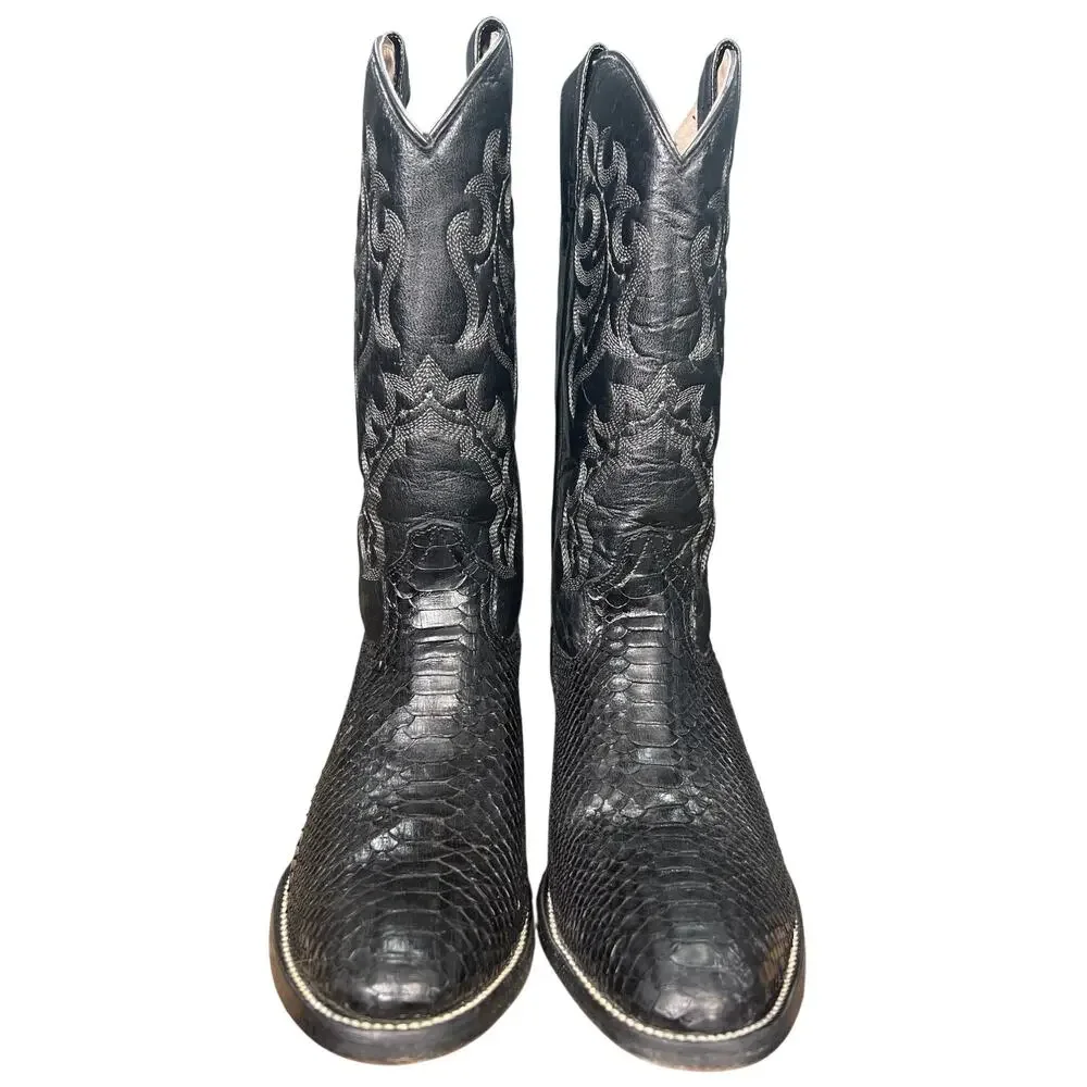 Circle G by Corral Men's Black Python Snakeskin Cowboy Boots Size 7.5 D